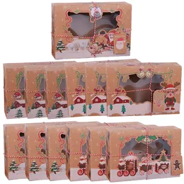 Gift Wrap 4/8/12pcs Kraft Paper Candy Box Christmas For Packaging Bag DIY Tag Xmas Noel Navidad Decoration Event Party Supplies 221202