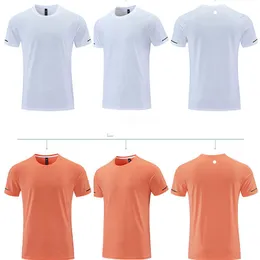 LL661 YOGA Outfit Mens Gym Tshirt تمرين اللياقة البدنية ارتداء رياضة قطار كرة السلة يركض قمصان فضفاضة في الهواء الطلق قمم قصيرة مرنة