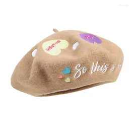 Berets VISROVER Winter Hüte Kaschmir Wolle Party Beanie Graceful Love Baskenmütze Für Weibliche Kappe Hut Solide Top Qualität Geschenk