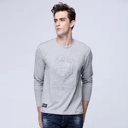Men's T Shirts Steel printing Men Cotton Long Sleeve O Neck Style Print men Casual male S6AT041 221202
