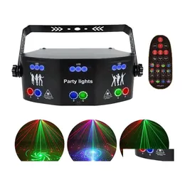 Lazer Aydınlatma 15 Gözler Lazer Aydınlatma RGB DMX512 STROBE SAHNE IŞIKLAR DISCO PARTLAR İÇİN SES AKTİFİ DJ Işık Bar Partisi Doğum Günü W OTJQT