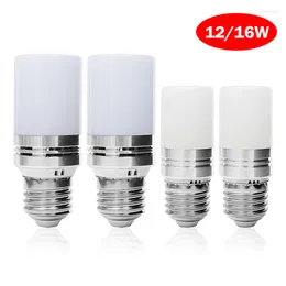 Glödlampor 12/16W aluminiumskalljuslampa E14 E27 LED Corn Light Street Warm White Color Flame