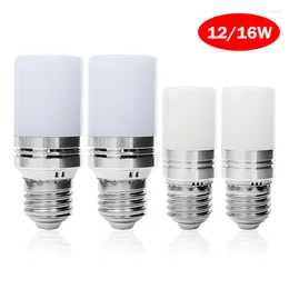 Światła żarówki 12/16 W Lampa świeca z muszli aluminiowa E14 E27 LED Corn Light Street Warm White Kolor Flame