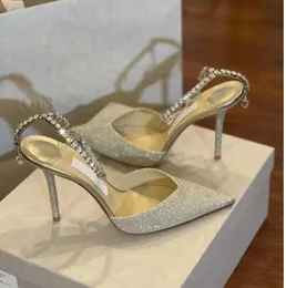 Últimos sapatos de vestido de corrente de shinestone em forma de YAEDA