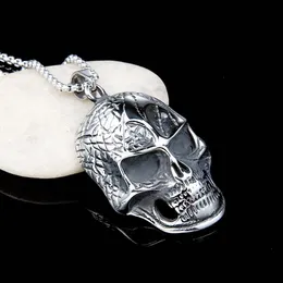 Punk Skull Pendant Necklace Ancient Silver Celtic rostfritt stål skelett halsband män mode fina smycken