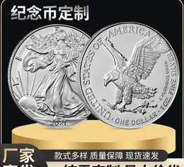 Artes e ofícios espalham suas asas águia 2022 American Eagle Ocean Gold Silver Comemoration Coin