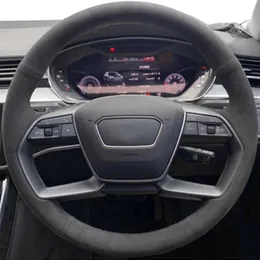 Anpassad bil rattskydd Hands￶mning som inte ￤r halkad mocka l￤derfl￤tor styrning f￶r Audi Q7 Q5 Q3 A3 A6 Q2 A5 A7 A4