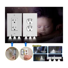 Sensor Lights Plug Er Led Night Light Pir Motion Sensor Safety Angel Wall Outlet Hallway Bedroom Bathroom Lamp Drop Delivery Lights Otkhe