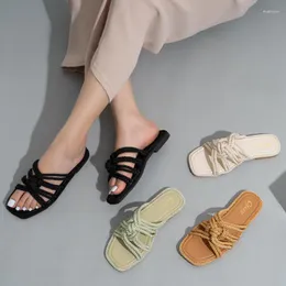 Slippare 2022Summer Ladieswomen's Hollow Woven Shoes Fashionabla and Bekv￤m sandaler Ciabatte Donna Vrouwen Schoenen