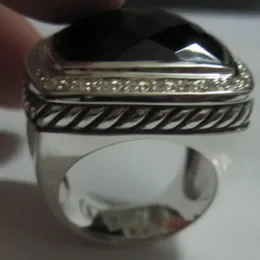 ヘマタイトとCZのデザインジュエリーファインジュエリー女性のリング付きシルバージュエリー20mmリング