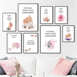 Paintings Nail Polish Manicure Machine Beauty Salon Girl Hands Nordic Poster Wall Art Print Canvas Painting Picture Living Room Decor