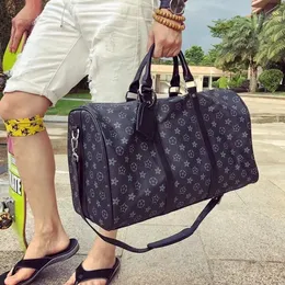 55 см моды мужчины Duffel Bags Women Travel Duffle Back Brown Black Flower Grid Bugage большой способность спортивные сумочки дизайнеры сумки.