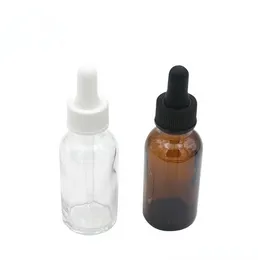 15ml 30ml Amber Glass Dropperボトル液体試薬ピペットコンテナアイドロッパーアロマセラピーエッセンシャルオイルボトルクリアバイアル