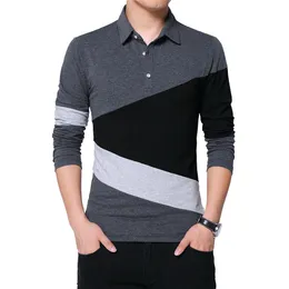Męskie koszule T -koszulki jesień moda plus rozmiar 5xl męska koszulka z kolorowym kolorem patchwork Thirt Tshirt Długie rękawie Ubrania 221202
