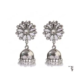 Dangle Chandelier Classic White Crystal Flower Earrings 2021 Fashion Bohemia Dangle Earring Wedding Party Jewelry Ear Gift Drop Del Dhprr