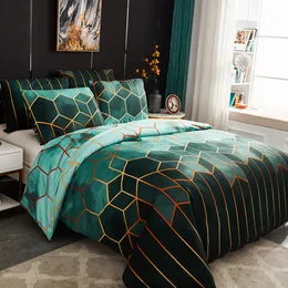 Zestawy pościeli z zestawem okładki geometrii Nordic Single Podwójne łóżko 2 osoby luksusowe bliźniackie król King kołdrę i poduszka 221206