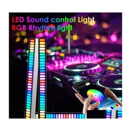 Luzes noturnas App Led Strip Night Light RGB Sound Control Voice Ativada Música Rhythm Ambient Lamps Pickup Lamp for Car Family Party Otpep