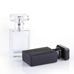 30ML Clear Black Portable Glass Perfume Spray Atomizer Bottle Empty Cosmetic Containers