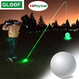 Piłki golfowe 10pcllot Night Luminous Light Up Bright Glow wielokrotnego użytku Ball 221203