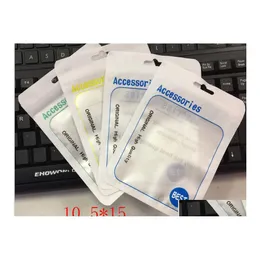 Packing Bags Zip Lock Bags Zipper Bag Cell Phone Case Plastic Clear Packing Hang Hole Package Pouches 10.5X15Cm Drop Delivery Office Dhyxt