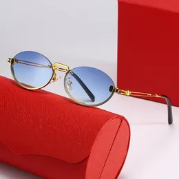 Polarisierte Designer-Brille, Sonnenbrille für Damen, Vintage, rund, Carti-Sonnenbrille, gebogen, Brillen-Nasenrahmen, C-Dekor, Herren-Kreis-Brille, modische Metallbrille