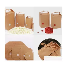 Packing Bags Rice Paper Bag Tea Packaging Cardboard Weddings Kraft Bags Food Storage Standing Packing 249 J2 Drop Delivery Office Sc Dh2Mt