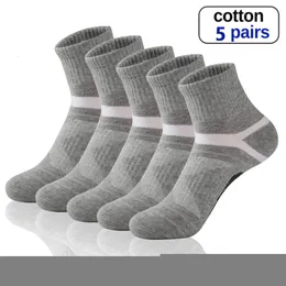 Men's Socks 5Pair Lot Black Outdoor Casual Breathable Sport Run Summer Cotton Male Sock Fitness Size38 45 221201