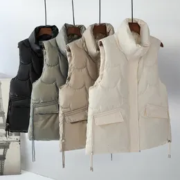 Women's Vests Korean design ladies zipper design fashion cute cottonpadded jacket vest 221202
