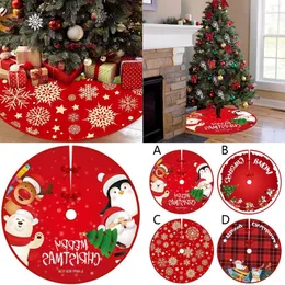 Decorazioni natalizie 1PC 90cm Gonna per albero Grembiule Ornamento Tappetino Natale Decorazione per la casa Red Merry Navidad Suplies