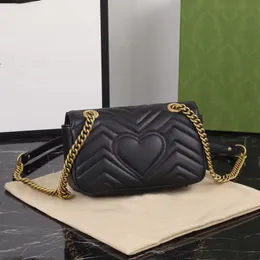Kvällspåsar designer marmont axelväskor kvinna handväskor tillverkade i äkta läderkopplingväska serienummer inuti