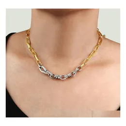 Chokers Elegant Elegance Diamond Thick Chain Necklace Accessories Simple And Wild Retro Womens Drop Delivery Jewelry Necklaces Pendan Dhina