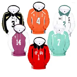 Erkek Hoodies Anime Haikyuu Cosplay Kostüm Fukurodani Voleybol Kulübü Akaashi Keiji Bokuto Koutarou Erkekler/Kadınlar 3D Baskı Hoodie Sweatshirt