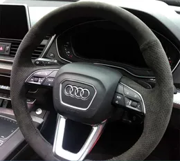 Customized Car Steering Wheel Cover Non-slip Suede For Audi A4 Allroad Q3 2019 Q5 2018-2019 Q7 2017-2019 Q8 SQ5 Car Accessories