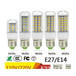 Żarówki LED E27 E14 24W SMD5730 Lampa LED 7W 12W 15W 18W 220V 110V Light