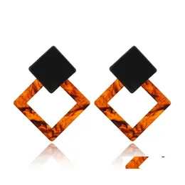 Stud Brincos Party Jewelry Geometric Earrings Stud For Girls Arcylic Square Women Bijoux Accessories Drop Delivery Dhpxm