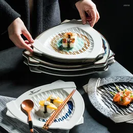 Platos Plato de cerámica de estilo japonés Pastel Pescado Piña Arroz frito Juegos de mesa de comedor personalizados occidentales