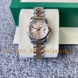 Classic Women Watch V5 Version datejust 28mm Pattern Dial Big Magnifier Automatic Sapphire Glass Rose Gold Two Tone Stainless Steel Bracelet Watch Wristwatch