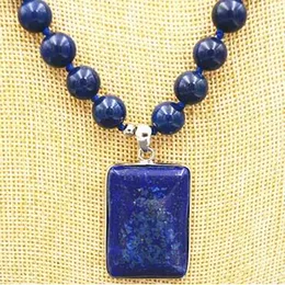 Beautiful Jewelry 10MM blue Lapis Lazuli Pendant Necklace 18 "
