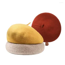 Berretti in lana Autunno Inverno Cappello spesso Artista Berretto da donna Pittore Ragazze Berretto caldo femminile Berretti