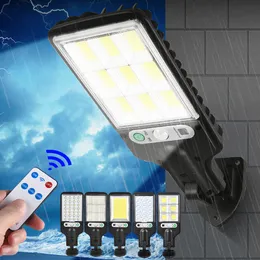 Bahçe Dekorasyonları Cob LED Solar Street Light Açık su geçirmez 3 Mod Güvenlik Duvarı 221202