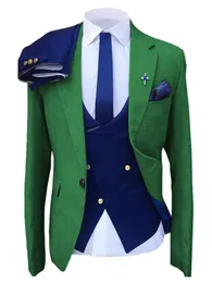 Męskie garnitury Blazers Solovedress Suit Green Slim Casual Trzyczęściowe wyjście na przyjęcie weselne 221202