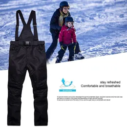 Skiing Pants Insulated Ski Overalls Ripstop Warm Snowboard Comfortable Snow Bibs For Men Women Black S-3XL