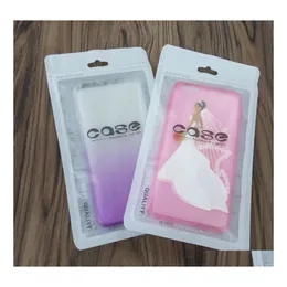 Packing Bags 12X21Cm White Zip Mobile Phone Case Packaging Bags Earphone Shop Packing Bag Opp Pp Pvc Poly Plastic Drop Delivery Offi Dhh2V