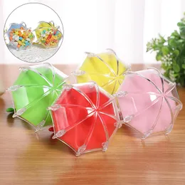 Present Wrap 48st Creative Plastic Paraply Shape Candy Box Multicolor Wedding Birthy Baby Shower Favors Wrapping Empty 221202