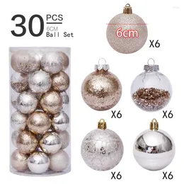 Christmas Decorations Ball 30pcs 6cm Transparent Party Outdoor Tree Pendant Ornament Set Decoration