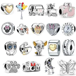 925 Silver Love Mouse Подвески Подвеска Модные бусины DIY fit Pandora Шарм Браслет Ювелирный подарок