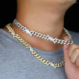 Charking Cheker chegou a Miami Cuban Chain Colar com jóias de arame de arame farpado de Bling CZ para Hip Hop