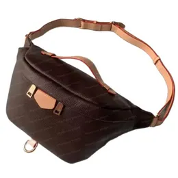 Fashion Famous Women Bumbag Cross Body Shoulder Bag Designer Brown Leather Chest Bag Bum Unisex Midjeväskor Väska med original DUSTBAG JN8899