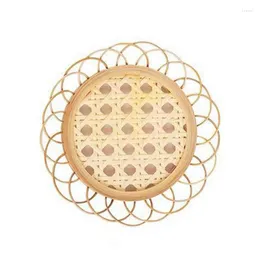 Table Mats Drink Cup Coasters Japanese Style Placemat Bamboo Woven Saucer Mat Non-slip Pot Holder Rattan Dining Decor