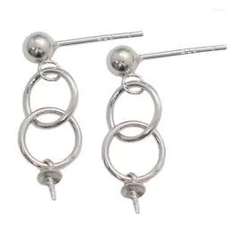 Stud Earrings Beadsnice Wholesale 925 Sterling Silver Earring Post With Peg For Half Drilled Beads And Pearls Finding ID39521smt4